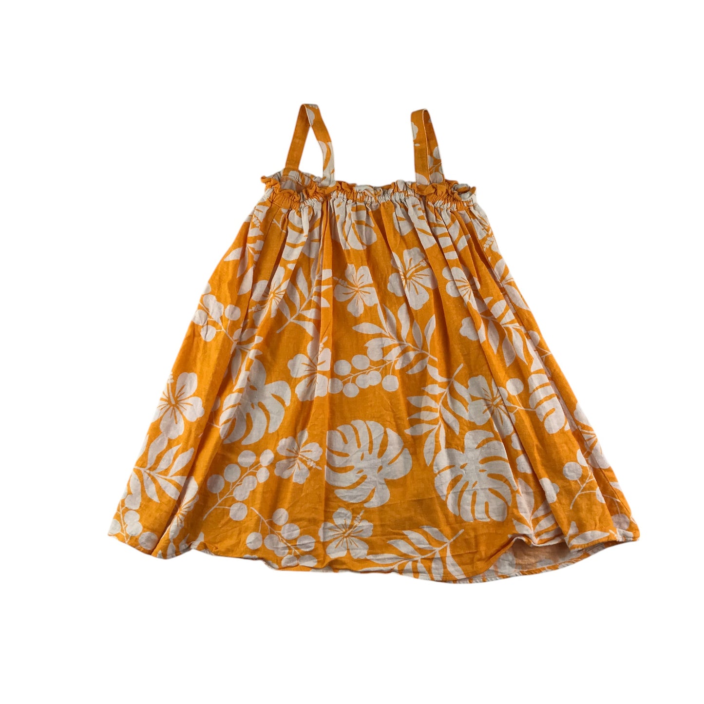 F&F dress 7-8 years orange foliage light linen blend