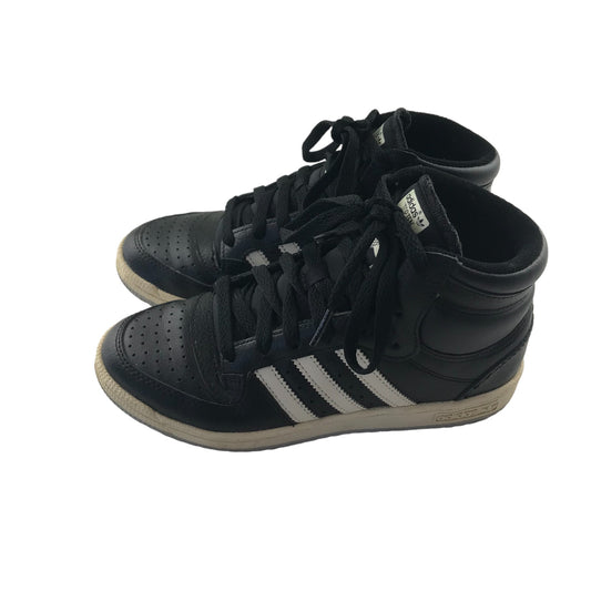 Adidas Top Ten trainers shoe size 4 black chunky high tops with laces