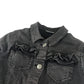 Matalan denim jacket 8-9 years charcoal grey with frilled details