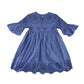 Zara dress 9-10 years blue 3/4 sleeve embroidered cotton