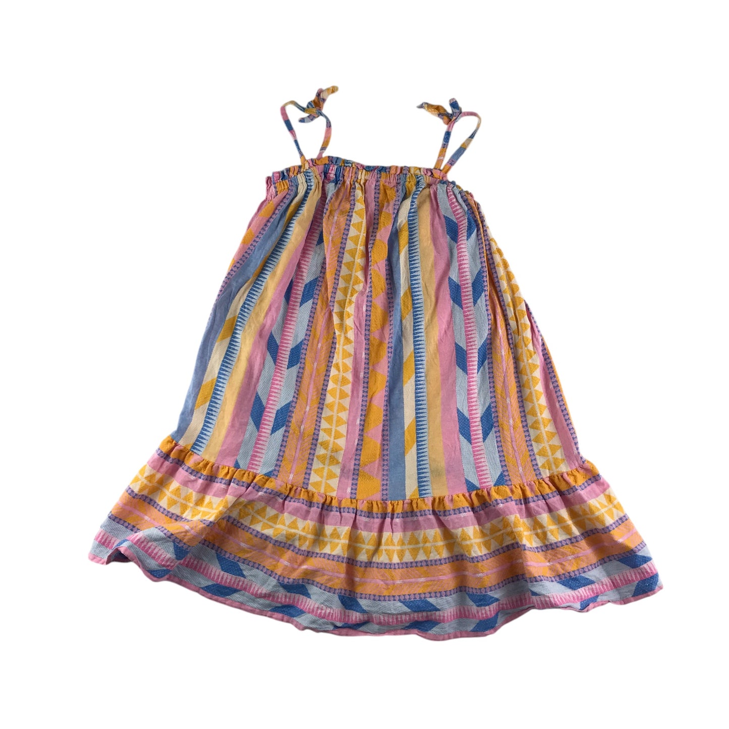 Matalan dress 9-10 years multicolour stripy graphic pattern cotton