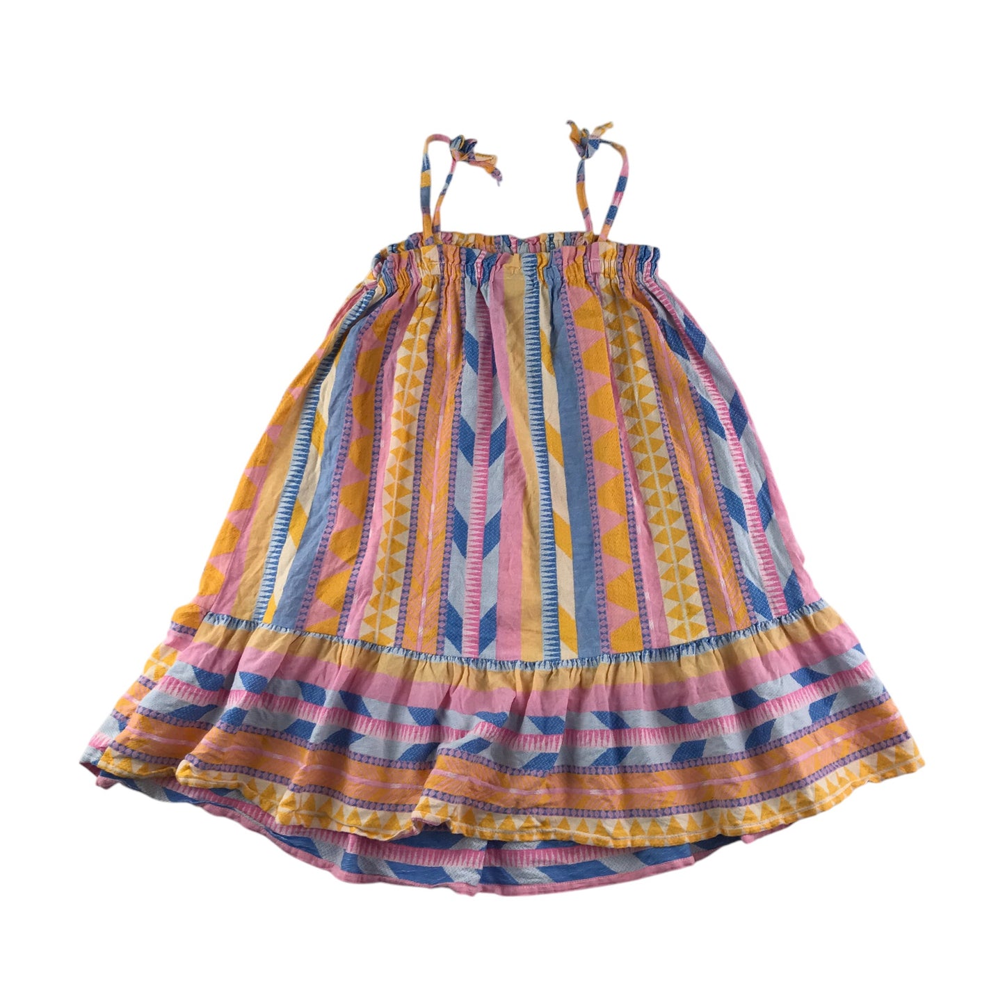 Matalan dress 9-10 years multicolour stripy graphic pattern cotton