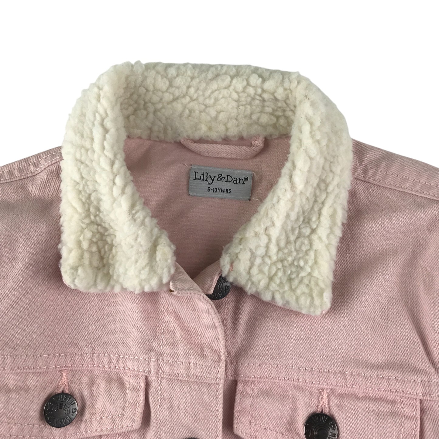 Lily & Dan 9-10 years light pink button up with fluffy collar