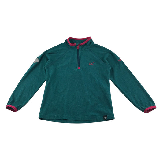 Regatta fleece 7-8 years blue with pink detailing quarter zipper pull-over