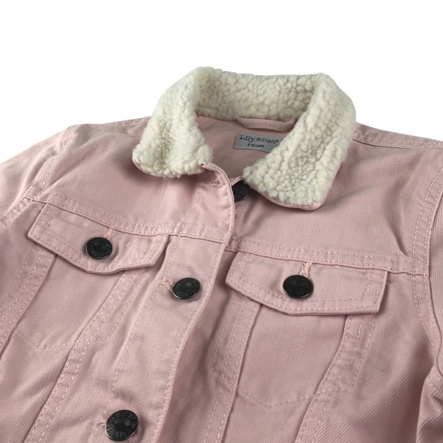 Lily & Dan 9-10 years light pink button up with fluffy collar