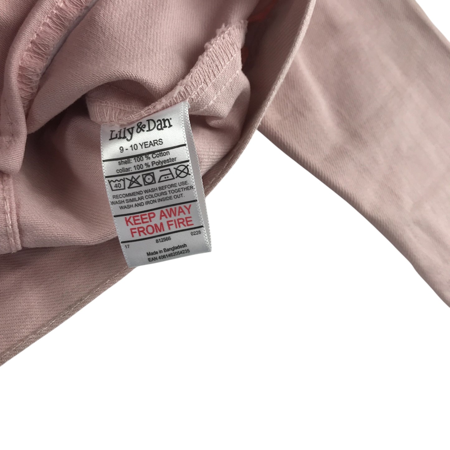 Lily & Dan 9-10 years light pink button up with fluffy collar