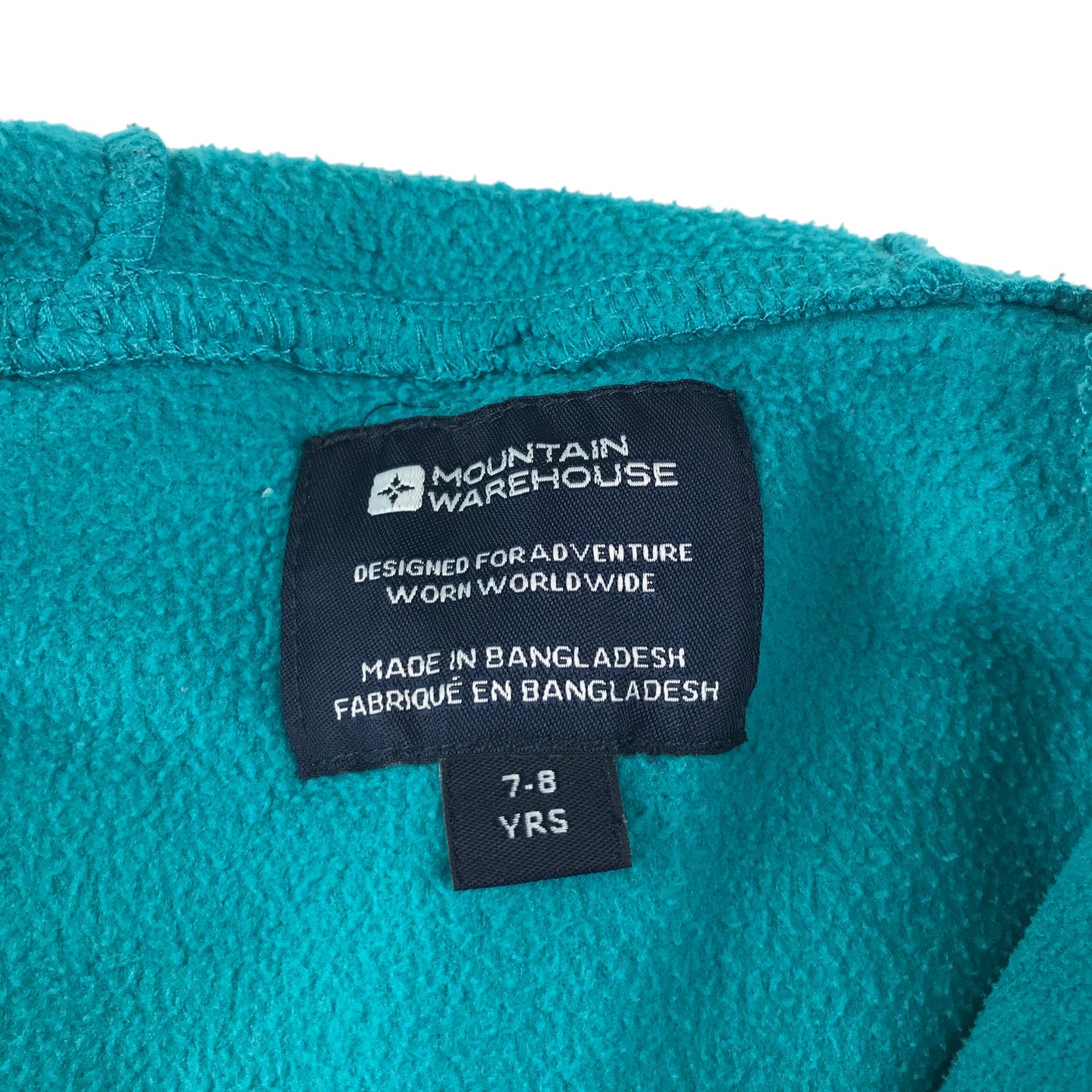 Mountain Warehouse fleece 7-8 years light blue plain with full zipper