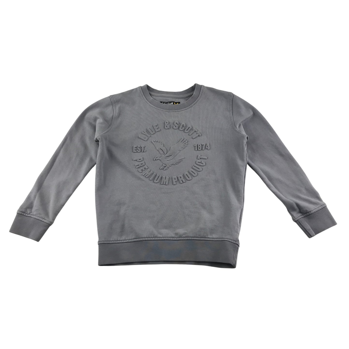 Lyle & Scott Sweatshirt 7-8 Years light grey graphic logo