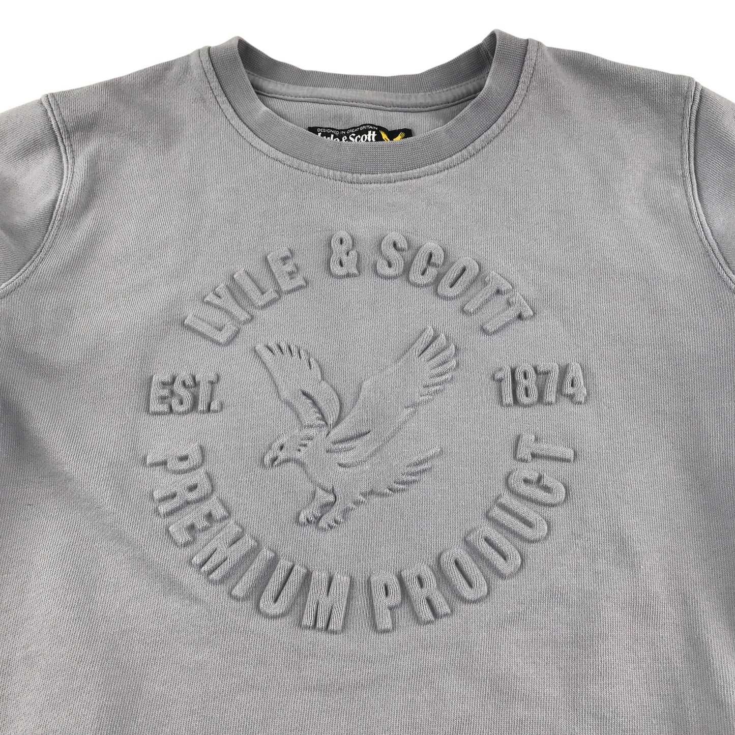 Lyle & Scott Sweatshirt 7-8 Years light grey graphic logo