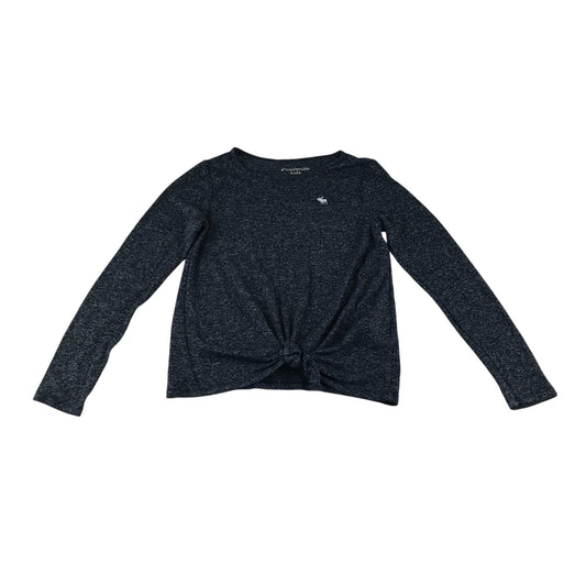 Abercrombie t-shirt 7-8 years navy with embroidered logo front knot detail