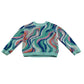 H&M jumper 7-8 years blue wavy graphic design knitwear