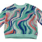 H&M jumper 7-8 years blue wavy graphic design knitwear