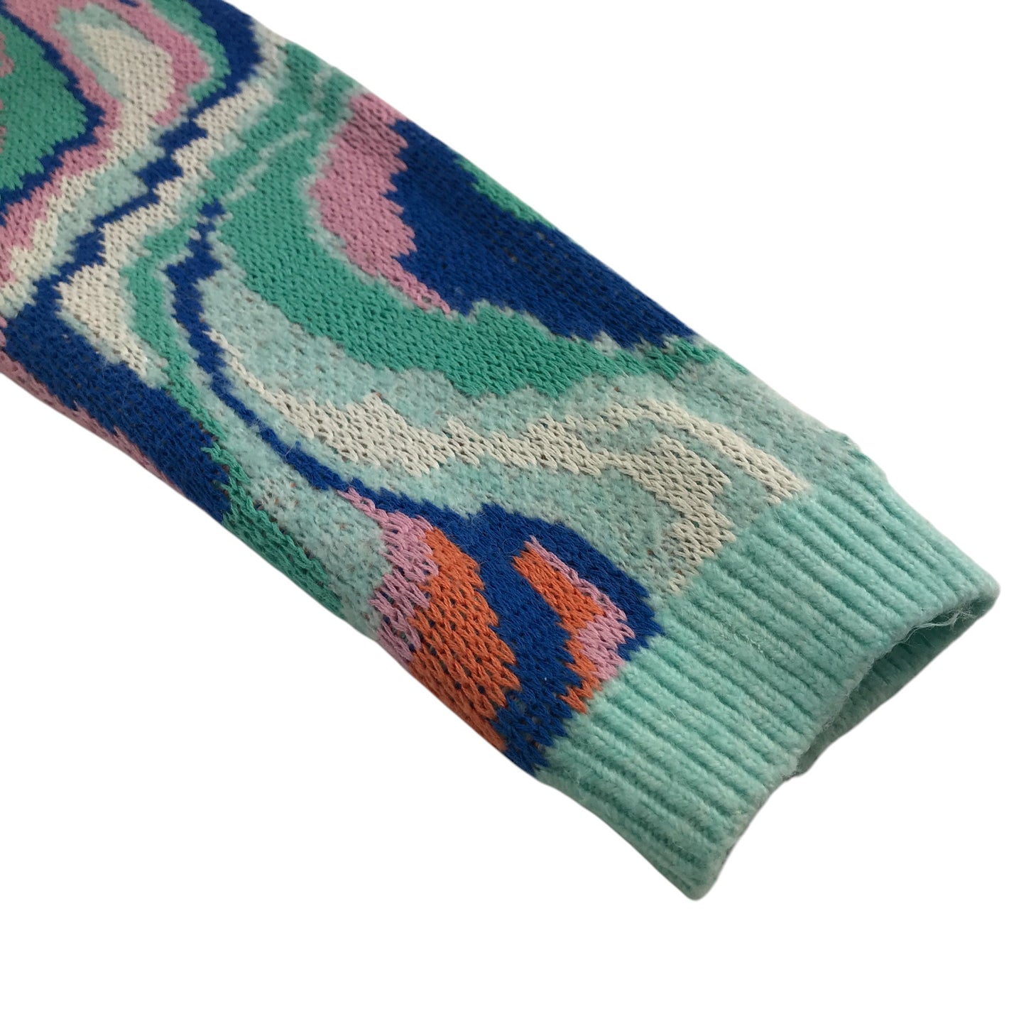 H&M jumper 7-8 years blue wavy graphic design knitwear