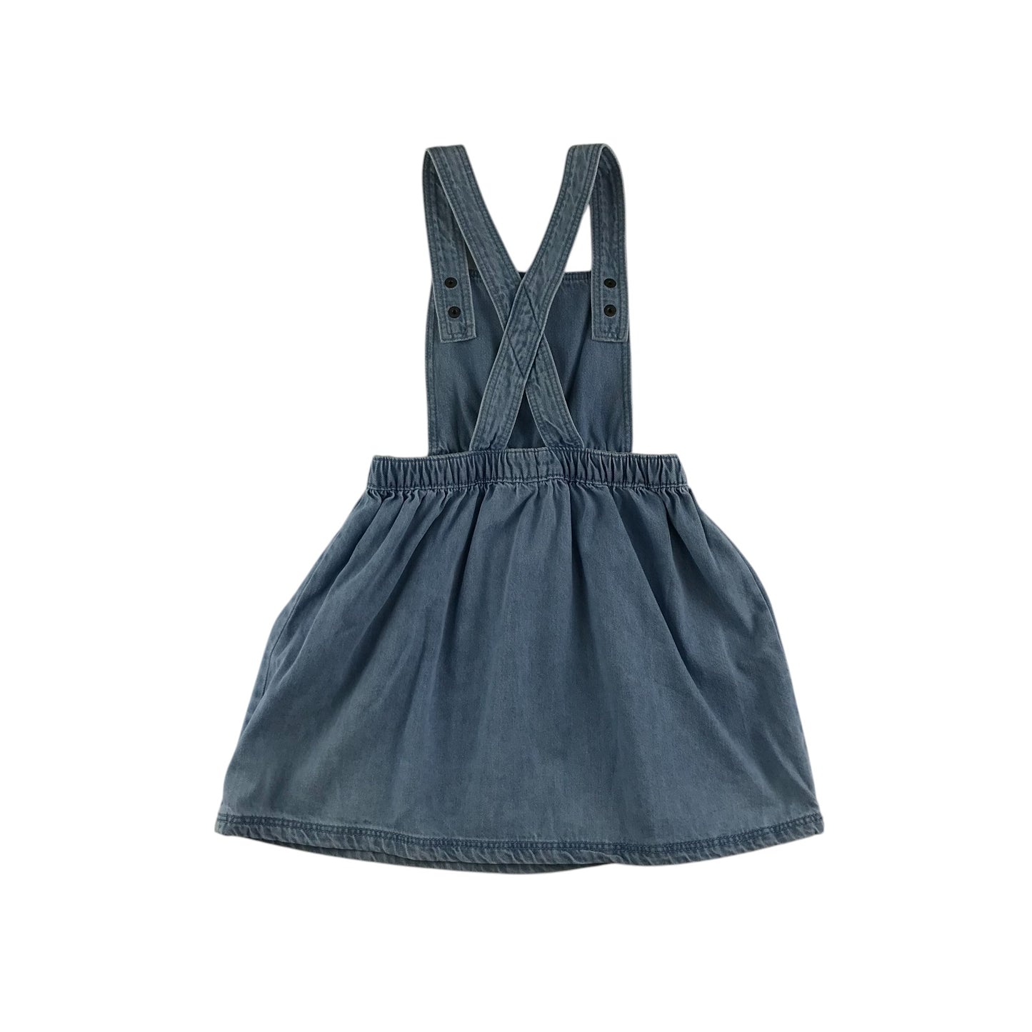 M&S dungaree dress light blue mouse patchwork denim cotton