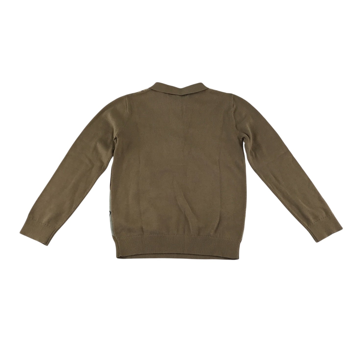 Next polo shirt 5-6 years brown argyle pattern cotton light jumper