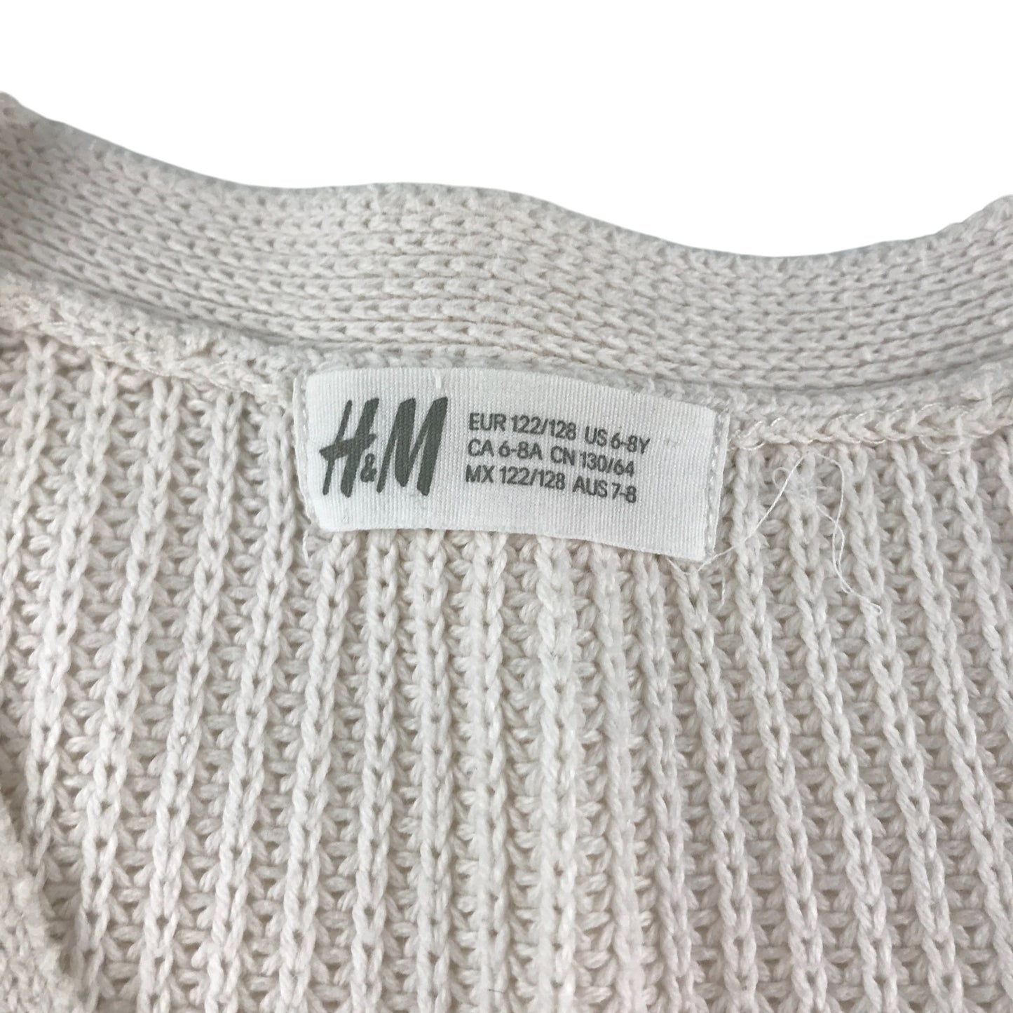 H&M cardigan 7-8 years white v neck cardigan knitwear