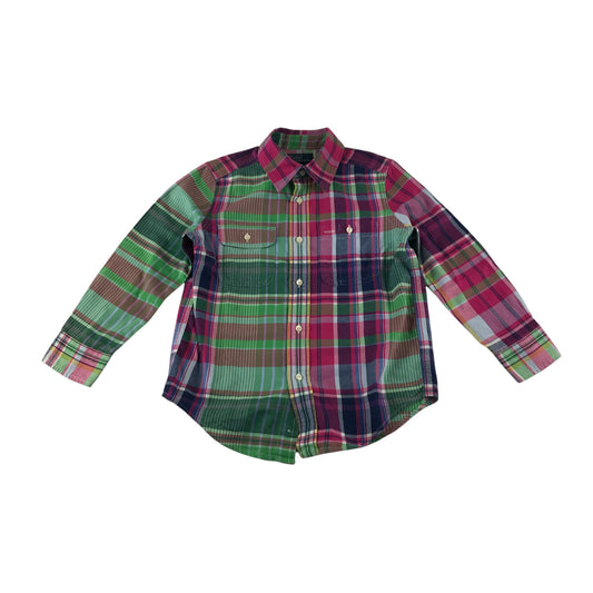 Ralph Lauren shirt 4-5 years green and pick checked with front pockets