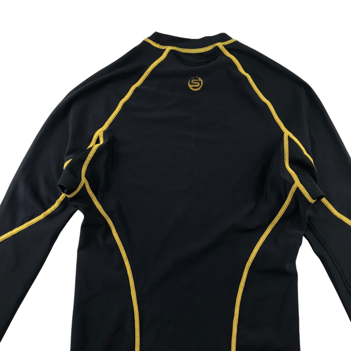 Skins Swim Top Adult Large Black with Yellow Details Long Sleeve