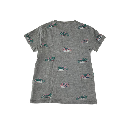 M&S t-shirt 4-5 years grey Chameleons print design