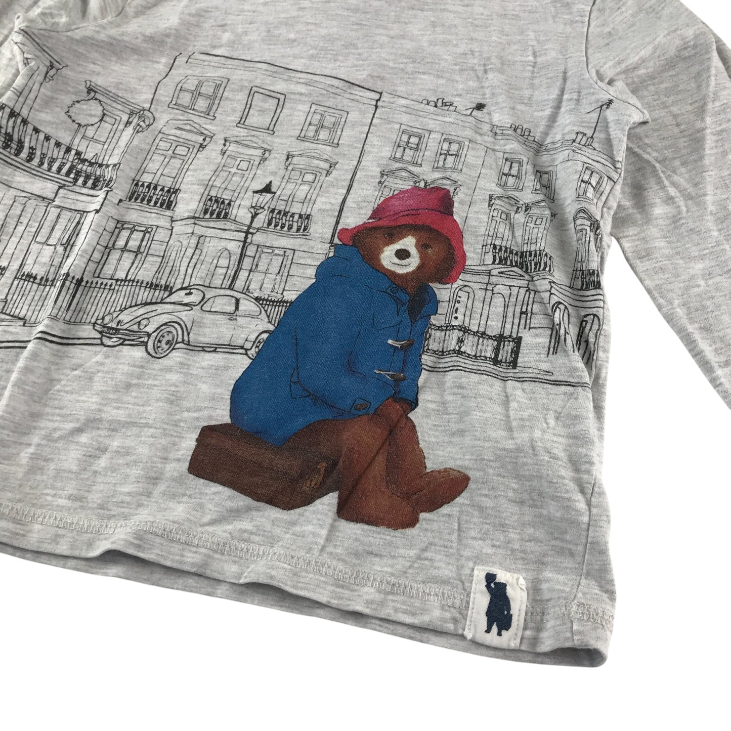 M&S t-shirt 4-5 years grey Paddington bear design print