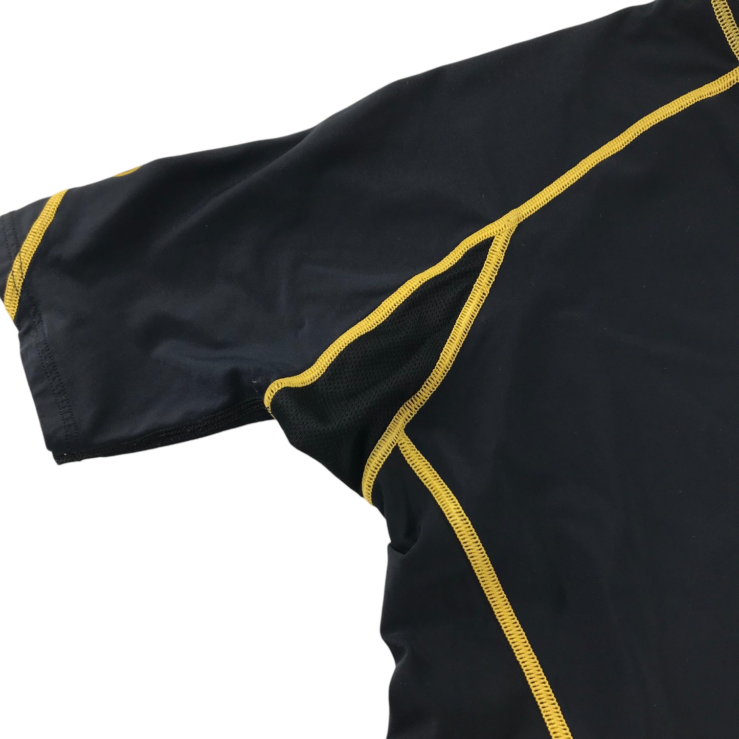 Skins Swim Top Adult Large Black with Yellow Detail