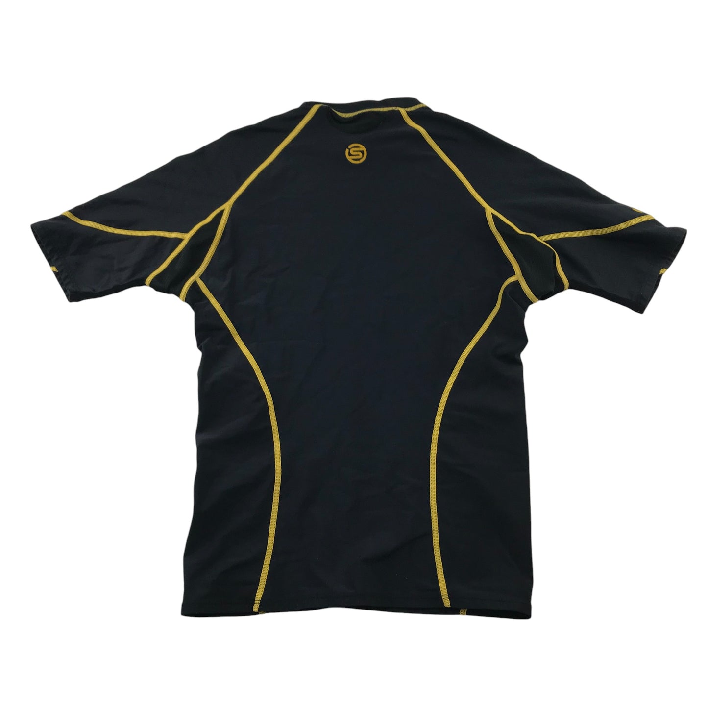 Skins Swim Top Adult Large Black with Yellow Detail