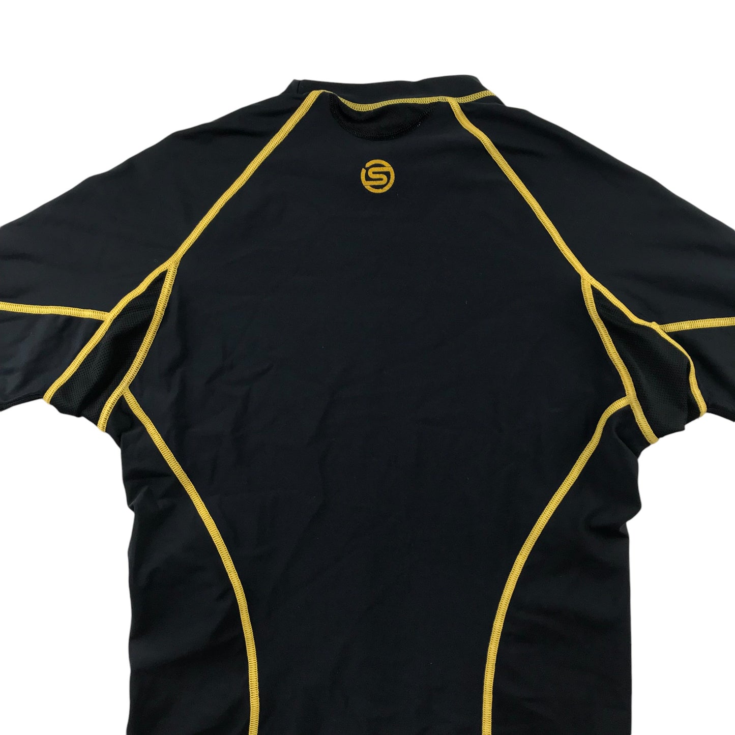 Skins Swim Top Adult Large Black with Yellow Detail