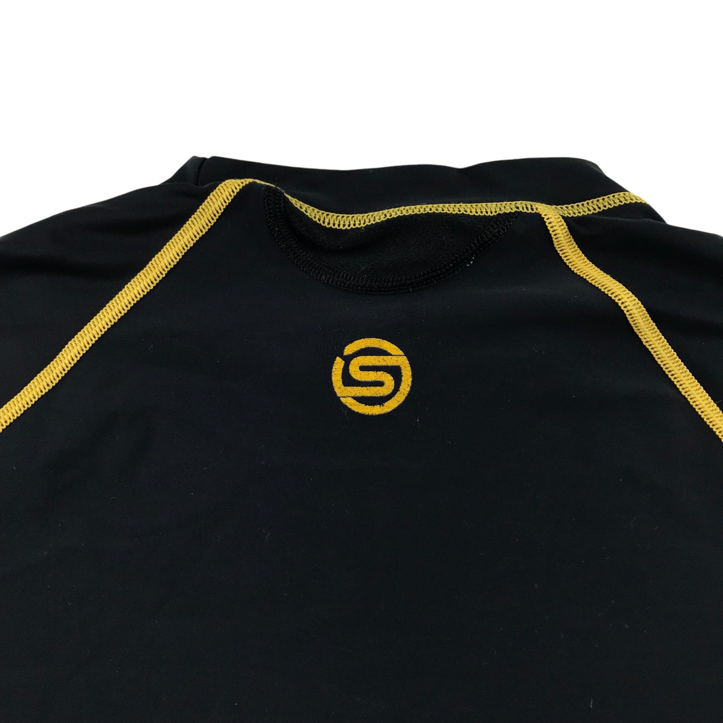 Skins Swim Top Adult Large Black with Yellow Detail