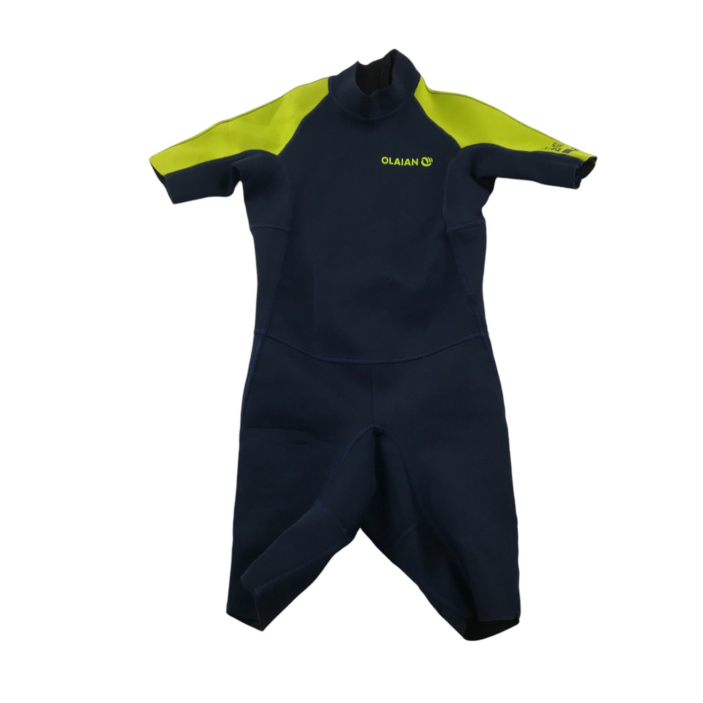 Decathlon Swimsuit 5-6 Years Navy with Neon Green Detailing