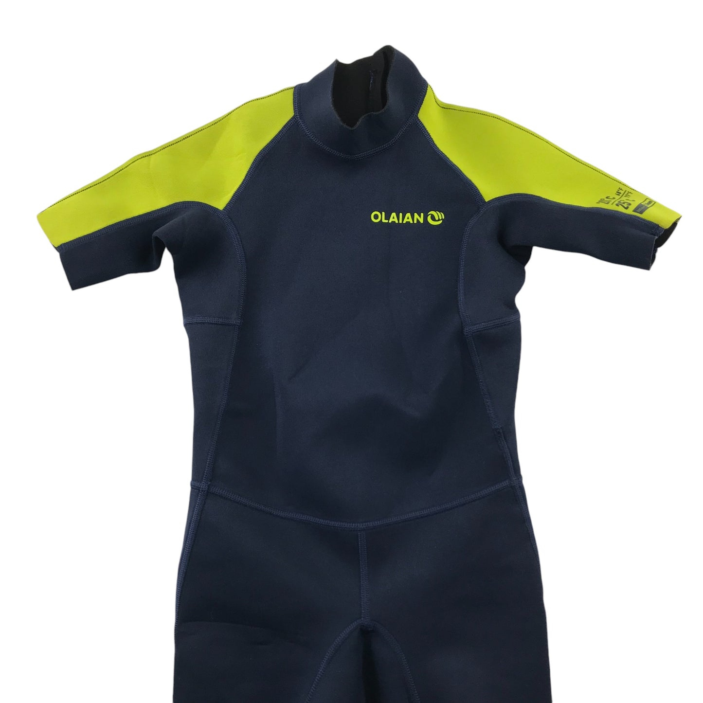 Decathlon Swimsuit 5-6 Years Navy with Neon Green Detailing