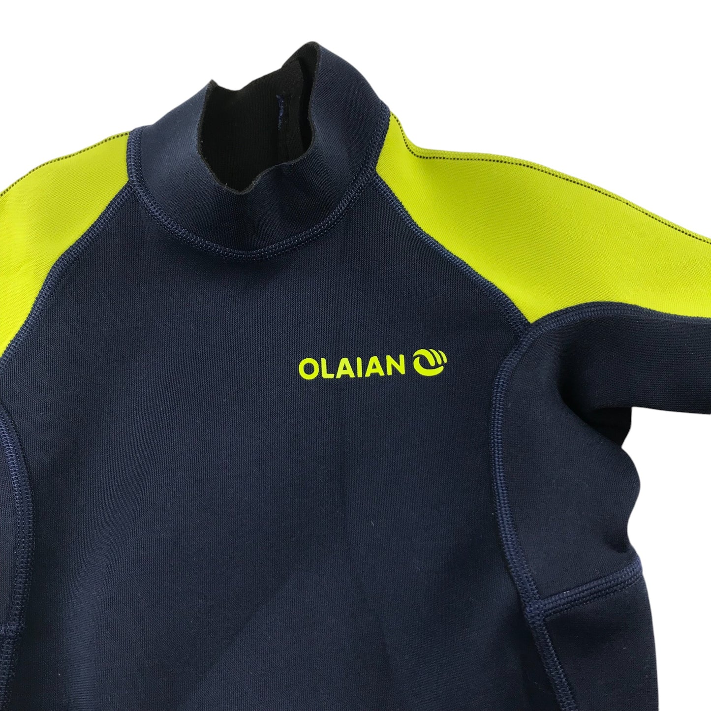 Decathlon Swimsuit 5-6 Years Navy with Neon Green Detailing