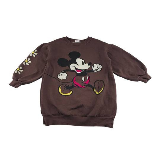 Zara Sweatshirt 8-9 years brown Mikey Mouse graphic jumper