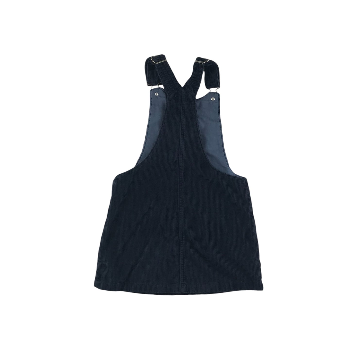 F&F dungaree dress 5-6 years navy corduroy floral embroidered