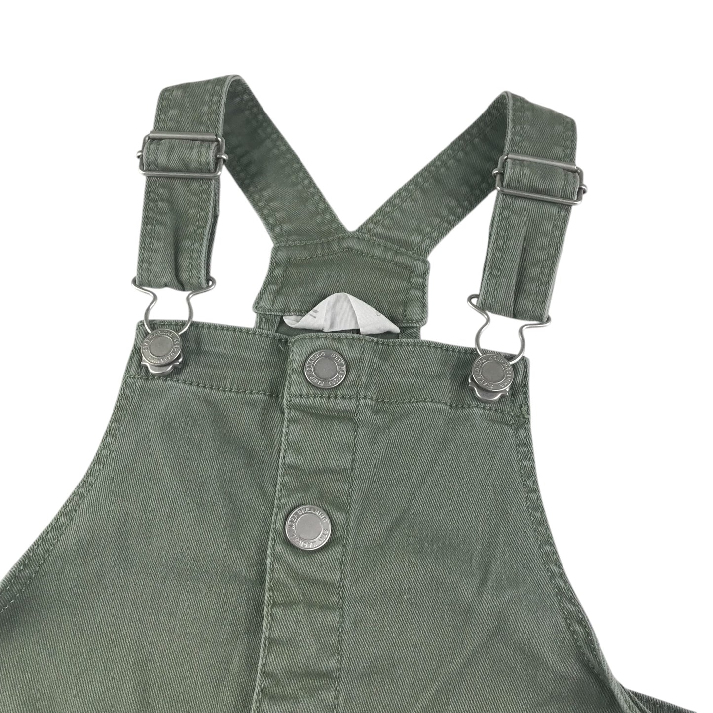 H&M dungaree dress 5-6 years light khaki green denim