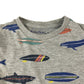 M&S t-shirt 4-5 years grey surfboards and fish design print