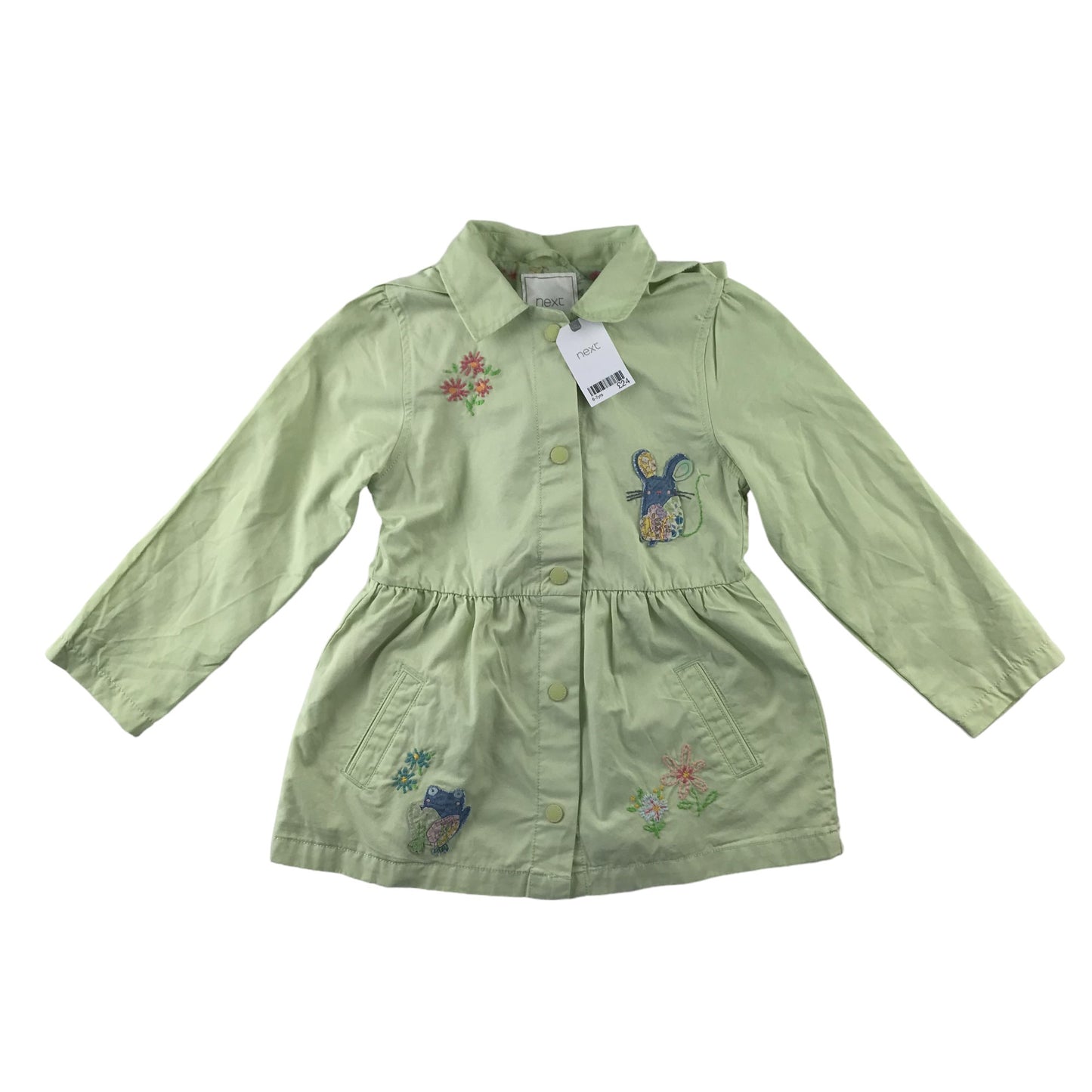 Next Light Jacket 6-7 years light green animal patches