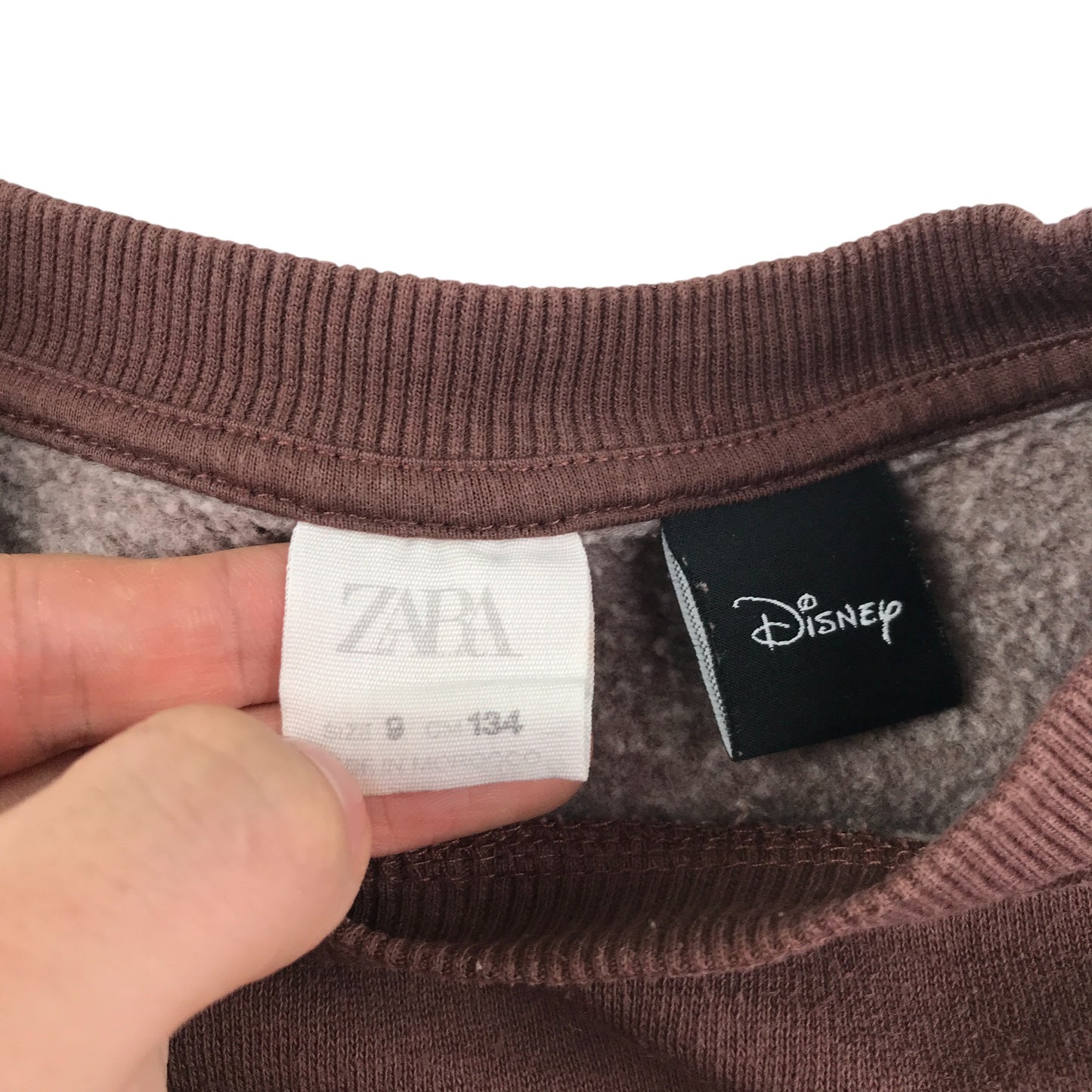 Zara Sweatshirt 8-9 years brown Mikey Mouse graphic jumper