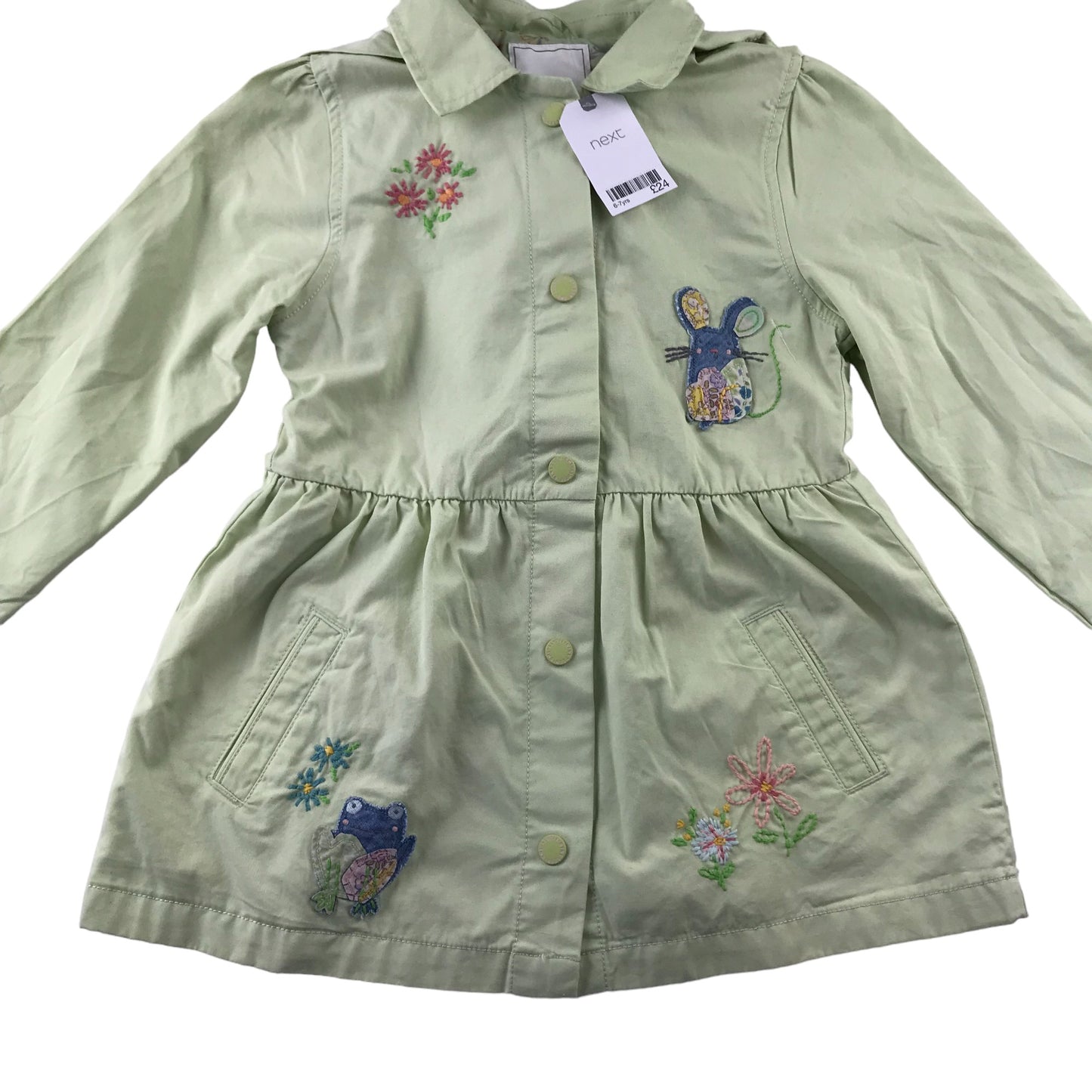 Next Light Jacket 6-7 years light green animal patches