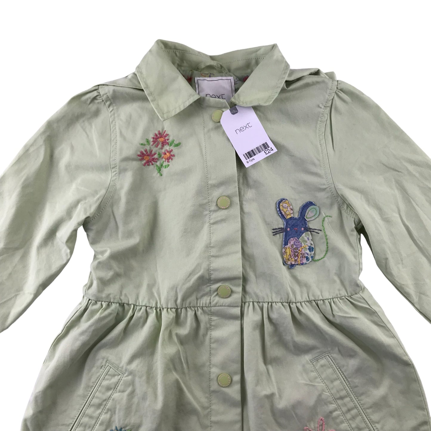 Next Light Jacket 6-7 years light green animal patches