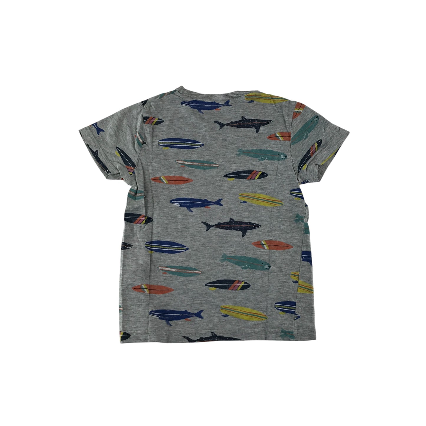 M&S t-shirt 4-5 years grey fish design print