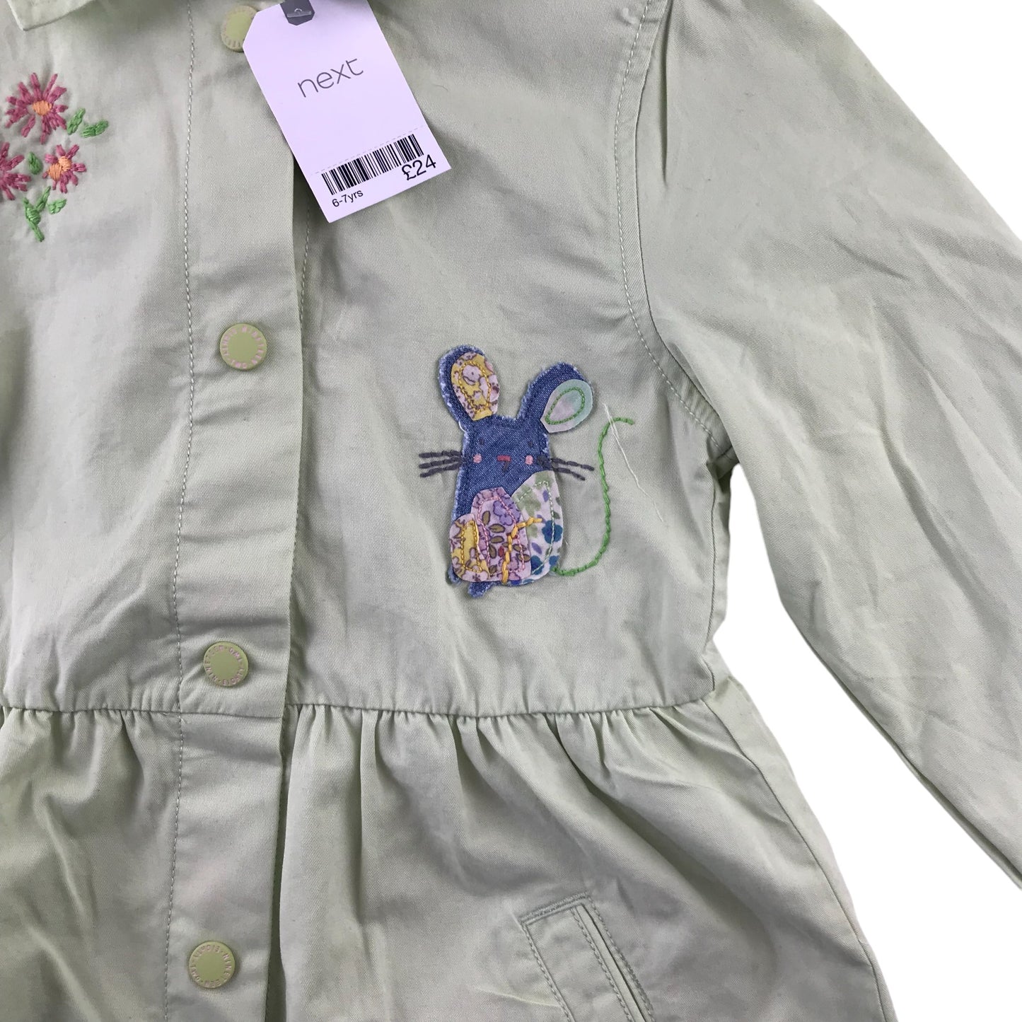 Next Light Jacket 6-7 years light green animal patches