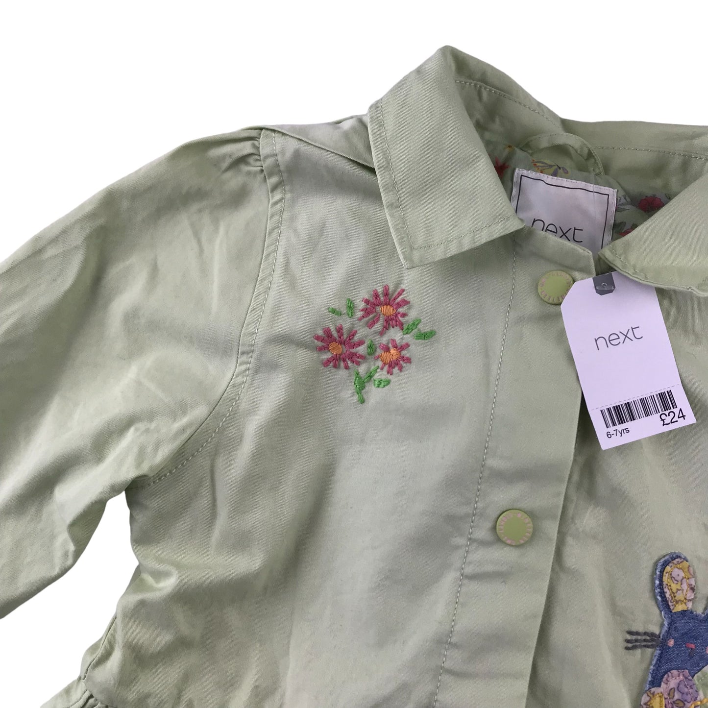 Next Light Jacket 6-7 years light green animal patches