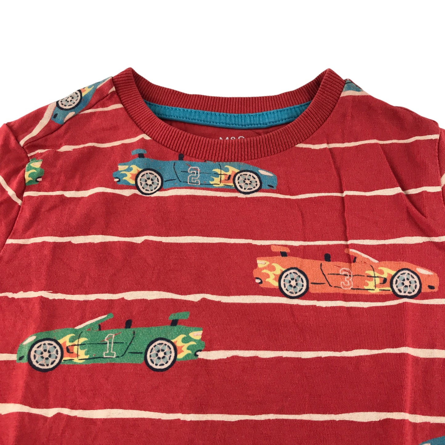 M&S t-shirt 4-5 years red race car design print