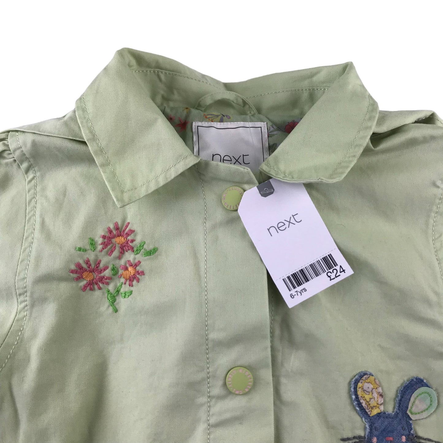 Next Light Jacket 6-7 years light green animal patches