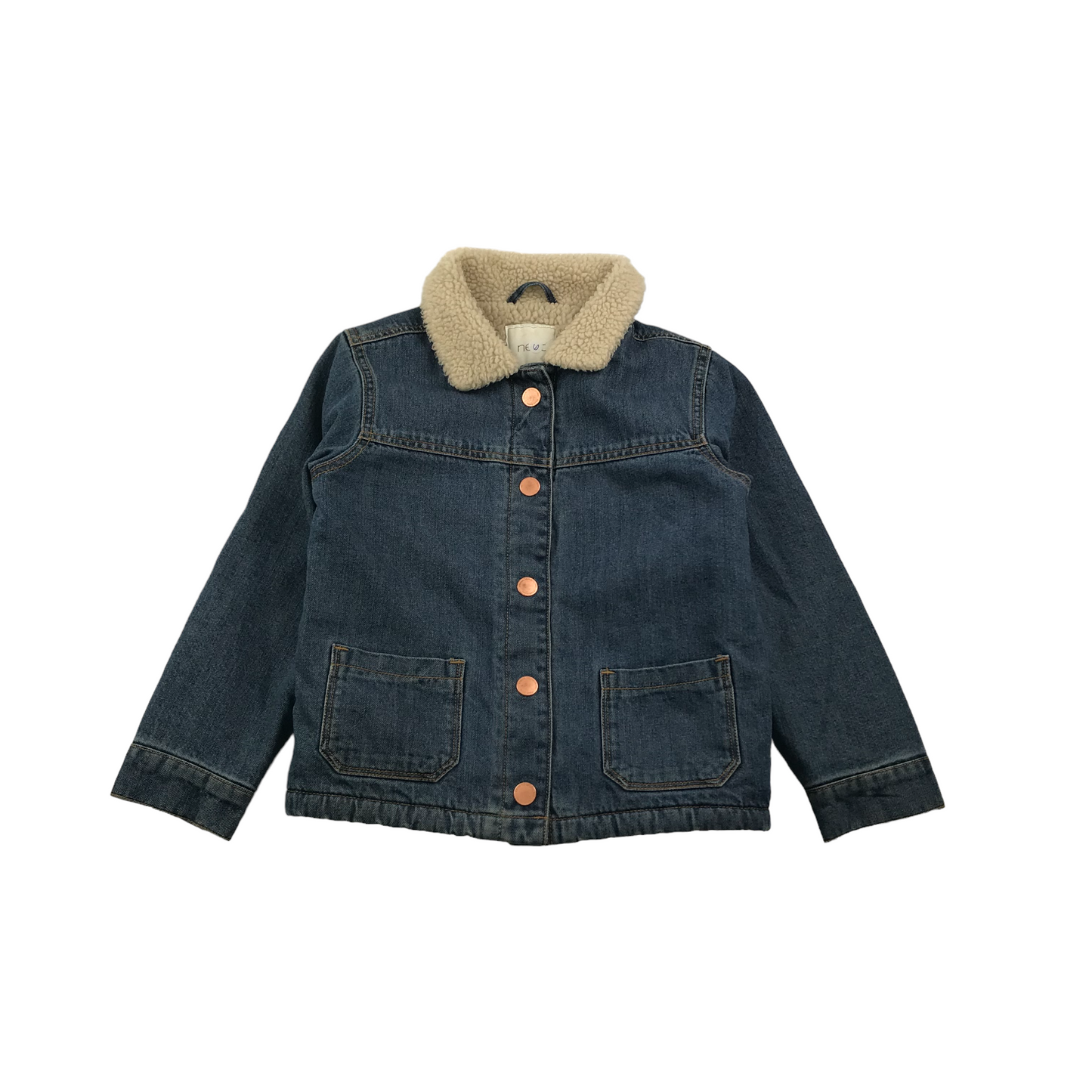 Next Blue Denim Jacket with Faux Fur Lining Age 6