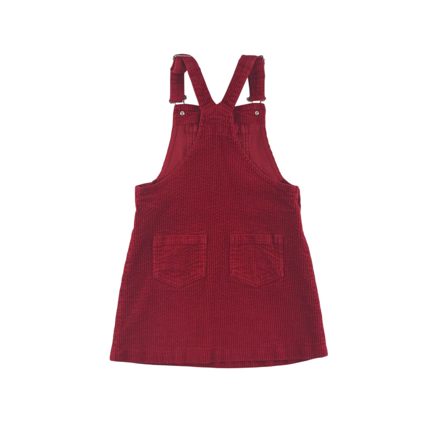 Next dungaree dress 5-6 years red corduroy