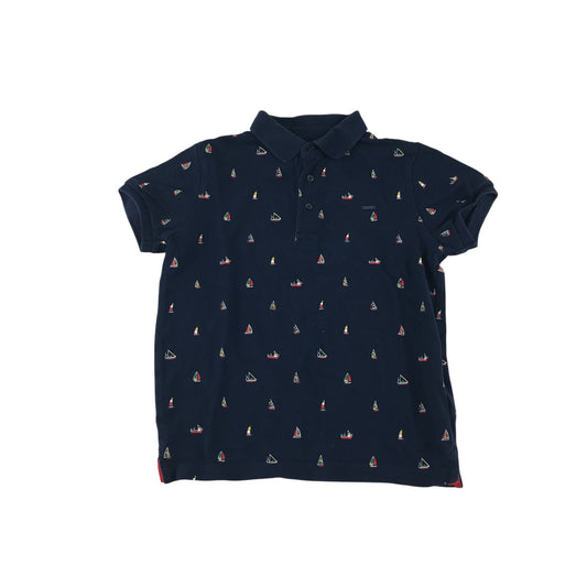 Mayoral polo 5-6 years navy sail boat print design cotton