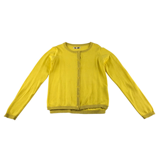 Plazaitalia cardigan 9-10 years yellow round neck style knitwear cotton