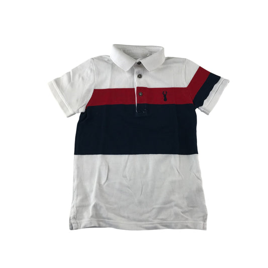 Next polo 5-6 years white with panelled stipes