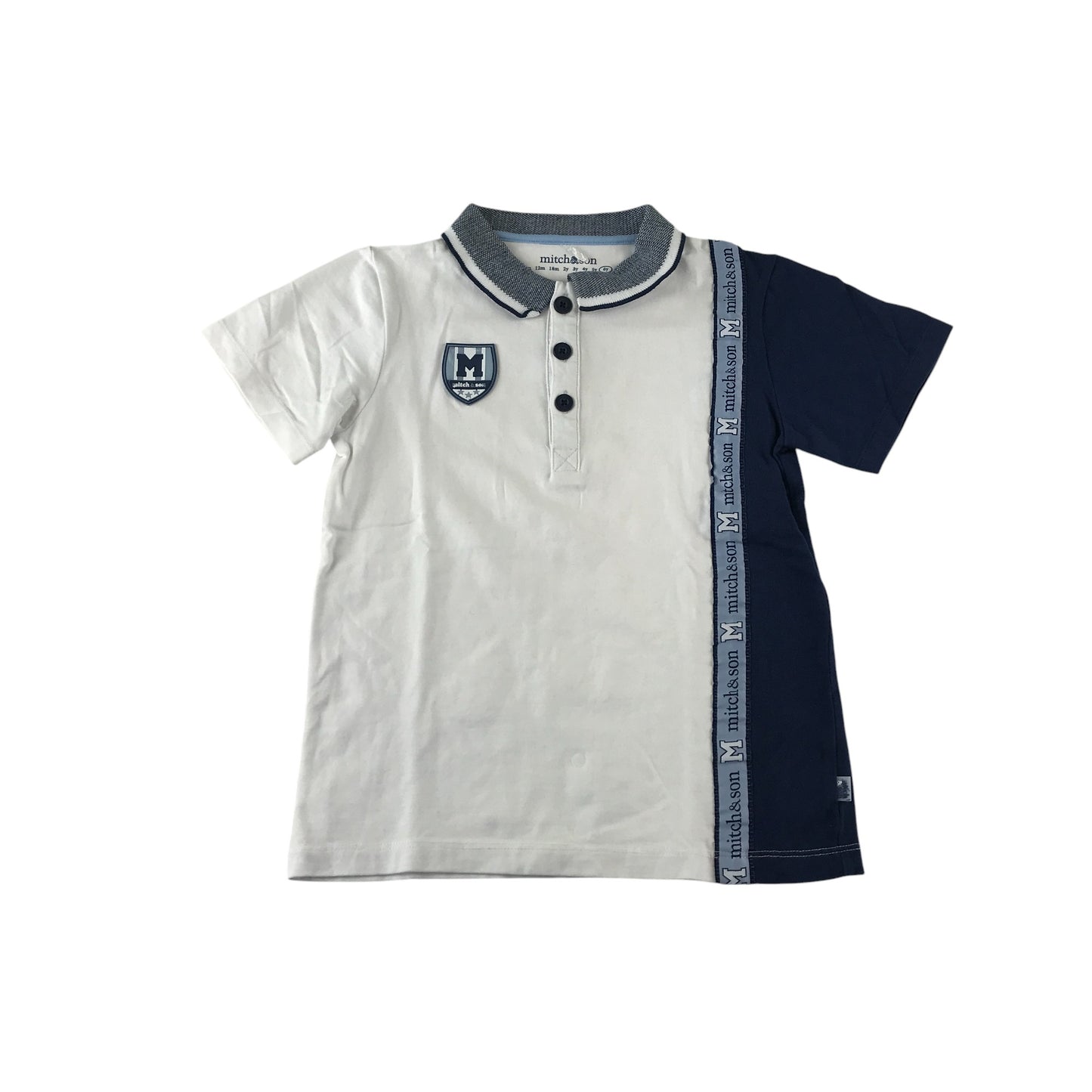 Mitch&Son polo 5-6 years white with logos